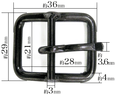 美錠21mm梯子(黒ニッケル)寸法