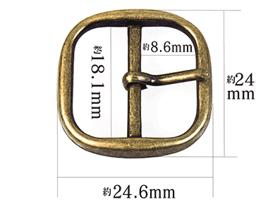 18mm美錠1020(アンティーク)の寸法サイズ