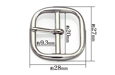 20mm美錠1020（ニッケル）寸法サイズ