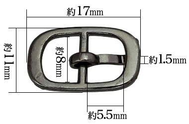 8mm美錠3104（黒ニッケル鍍金）サイズ