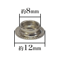 ジャンパーホック7060ダボ(パーツ)の直径は約12mm