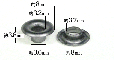 ステンレス製両面ハトメ200寸法