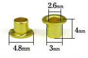 ハトメ3×4寸法サイズ図