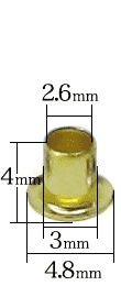 ハトメ3×4寸法