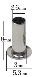 ハトメ3×8寸法