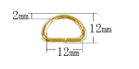 Dカン2×12(本金メッキ)寸法