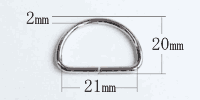 Dカン2×21(ニッケル)寸法