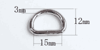 Dカン3×15(ニッケル)寸法