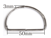 Dカン3×50(ニッケル)寸法