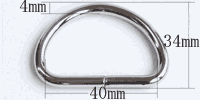 Dカン4×40(ニッケル)寸法