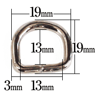 犬カン12mm(バット溶接Dカン)寸法