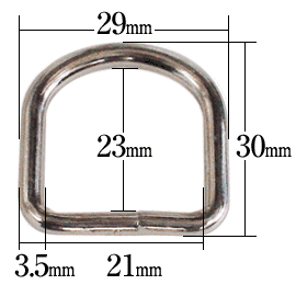 21mm犬カン(バット溶接Dカン)寸法