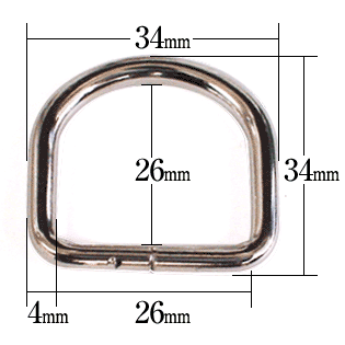 犬カン24mm(バット溶接Dカン)寸法