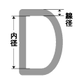 月カン金具の寸法の見方