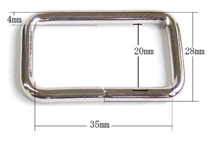 角カン4×35×20(ニッケル)寸法