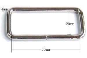 角カン4×50×20(ニッケル)寸法