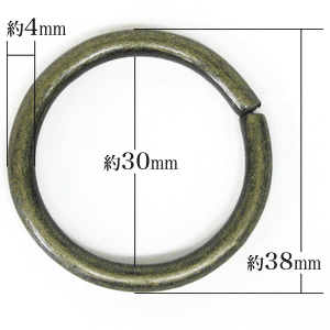 丸カン4×30(アンティーク)寸法