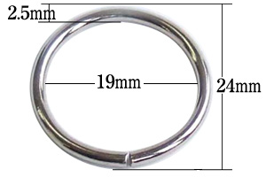 丸カン2.5×19寸法