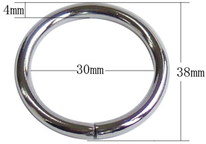丸カン4×30(ニッケル)寸法