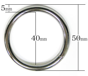 丸カン5×40の寸法