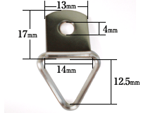 三角ビラカン15mm（ニッケル）寸法