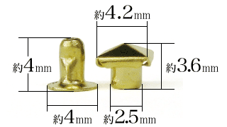 特々小角ピラミッド（本金メッキ）寸法