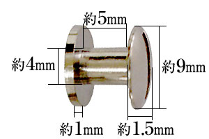 ネジ式ビス4×5mm寸法サイズ